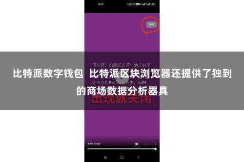 比特派数字钱包  比特派区块浏览器还提供了独到的商场数据分析器具