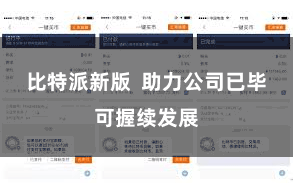 比特派新版  助力公司已毕可握续发展